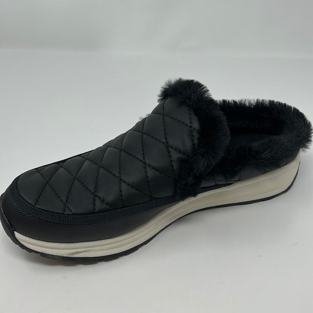 Baretraps Gemma Women's Black Quilted Fur Lined Mules Clogs Slipper Size 6.5